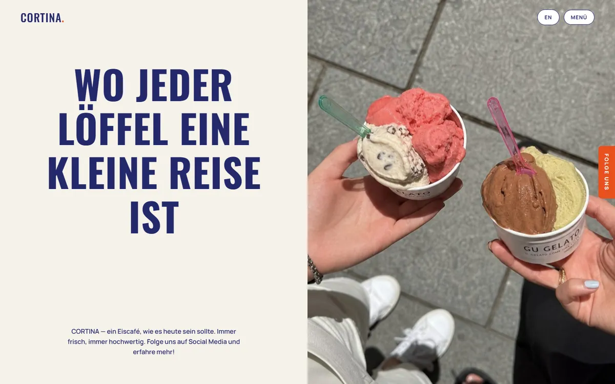 CORTINA Eiscafé · Ansicht am PC