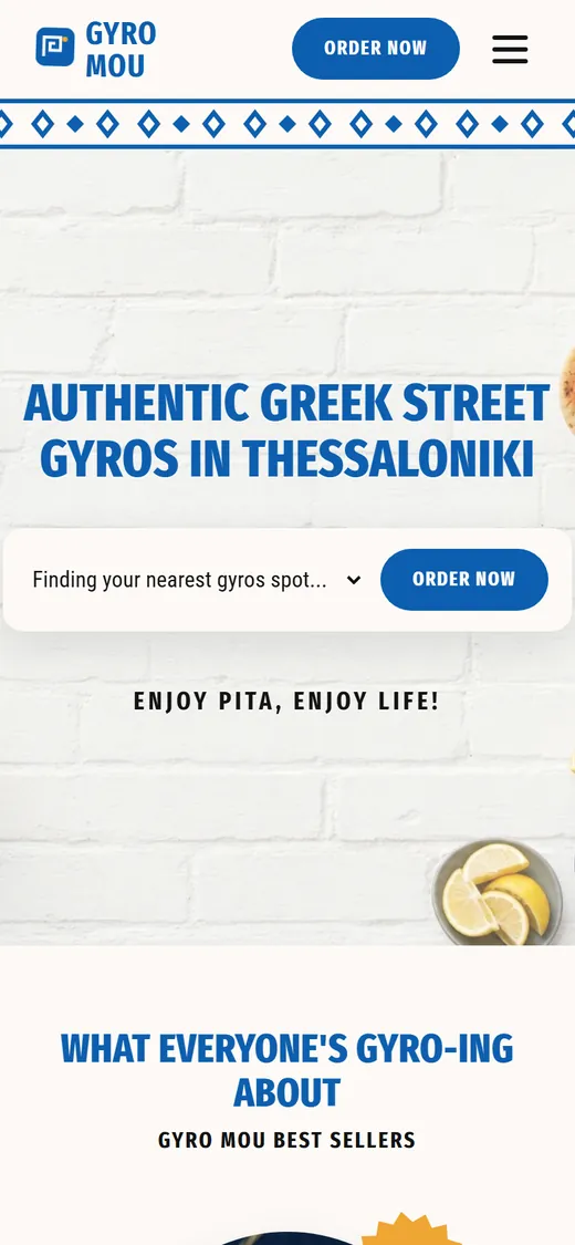 Gyro Mou · Ansicht am Handy