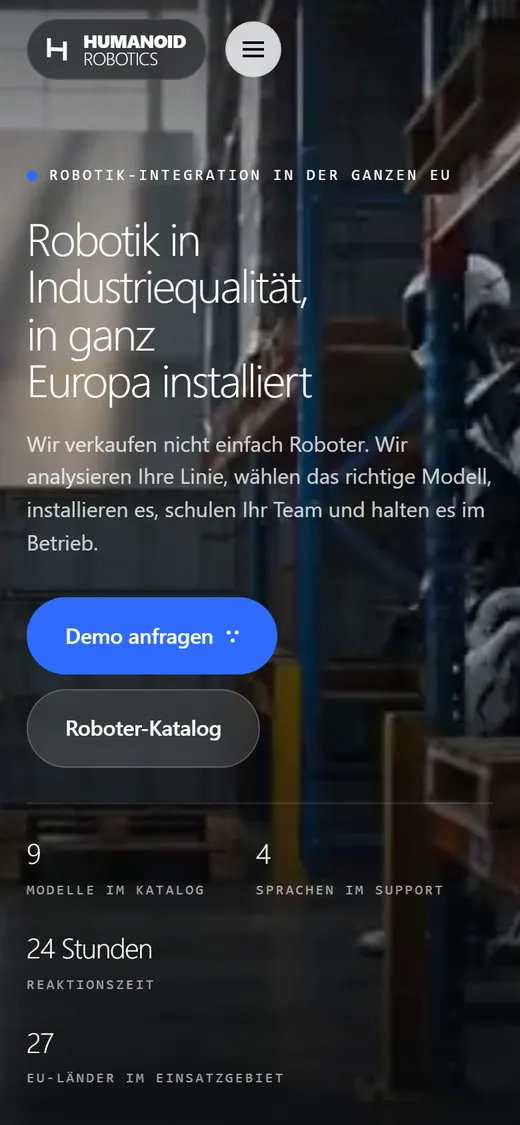 Humanoid Robotics Greece · Ansicht am Handy