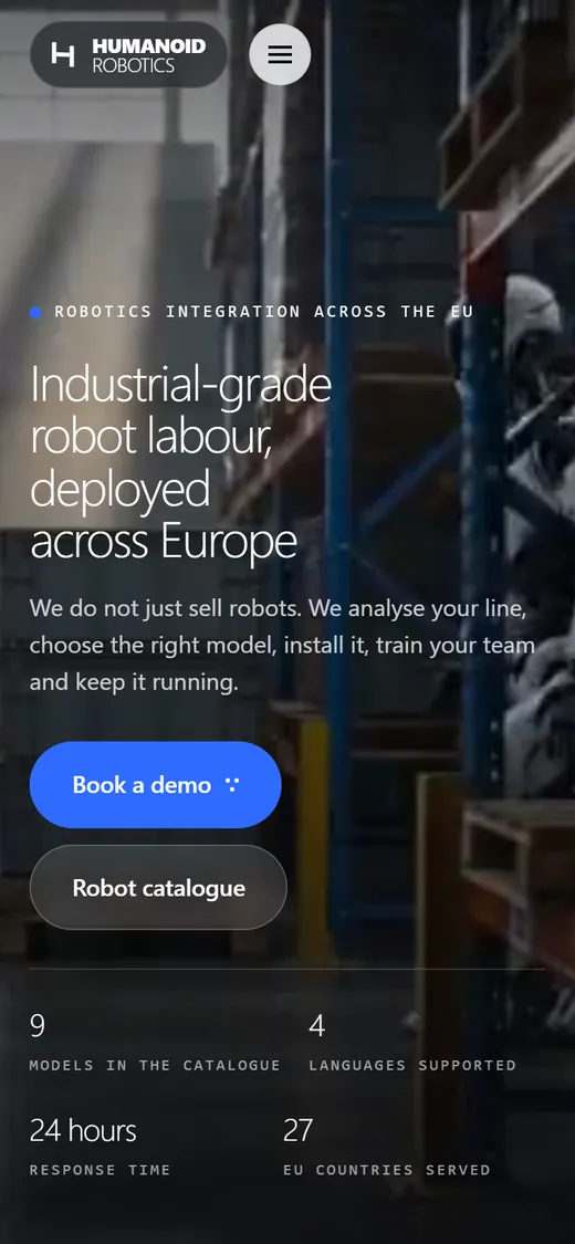 Humanoid Robotics Greece · Phone view